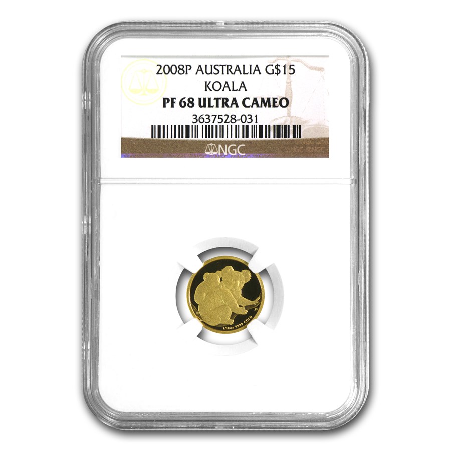 2008 Australia 1/10 oz Gold Koala PF-68 NGC
