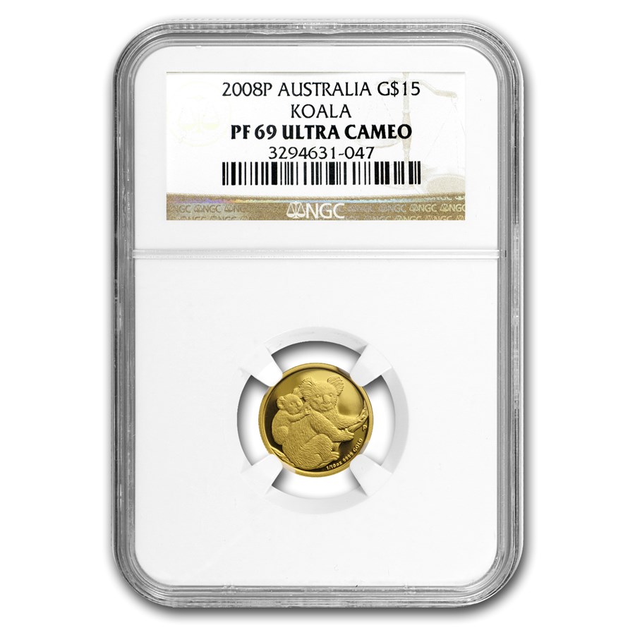 2008 Australia 1/10 oz Gold Koala PF-69 NGC