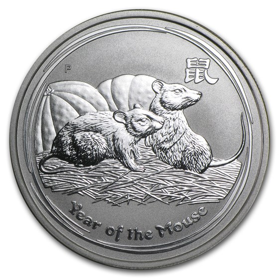 2008 Australia 1/2 oz Silver Year of the Mouse BU (Series II) 2008 Australia 1/2 oz Silver Year of the Mouse BU (Series II)