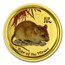 2008 Australia 1/20 oz Gold Lunar Mouse BU (SII, Colorized)