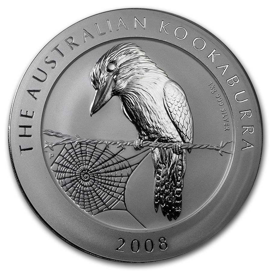 2008 Australia 1 kilo Silver Kookaburra BU