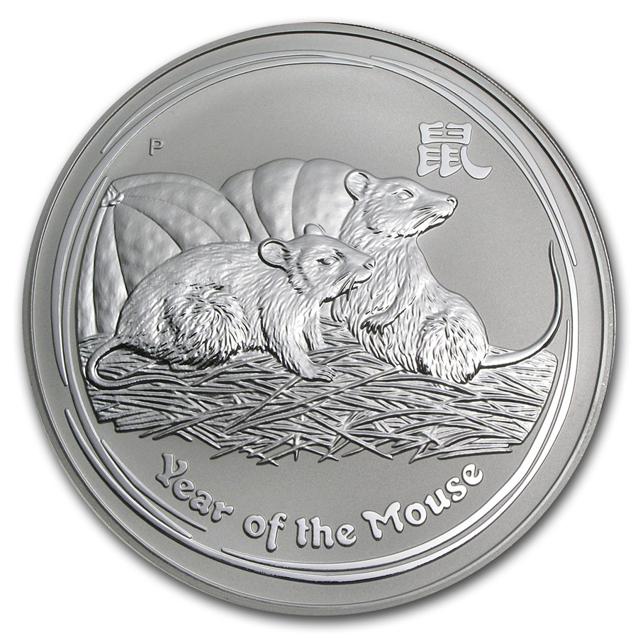 2008 Australia 1 kilo Silver Year of the Mouse BU (Series II)