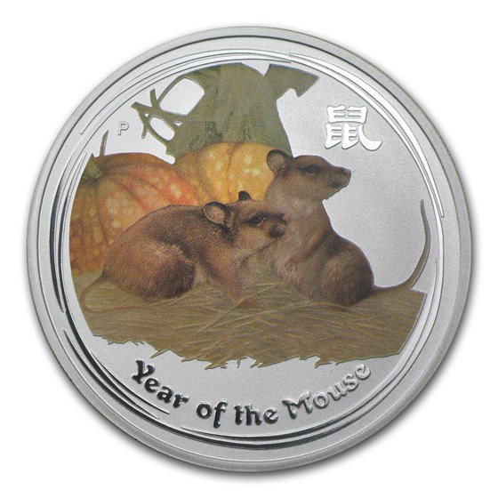 2008 Australia 1 oz Silver Mouse BU (Series II, Colorized) 2008 Australia 1 oz Silver Mouse BU (Series II, Colorized)
