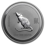 2008 Australia 1 oz Silver Year of the Mouse BU (Series I)
