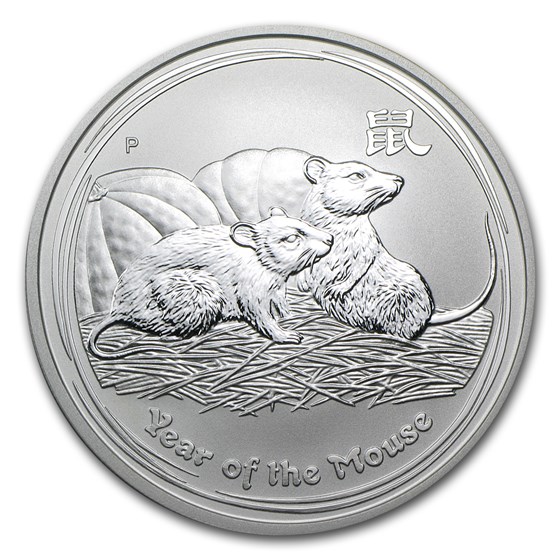 2008 Australia 1 oz Silver Year of the Mouse BU (Series II)
