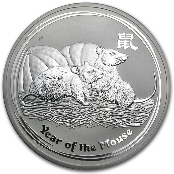 2008 Australia 10 oz Silver Year of the Mouse BU (Series II)