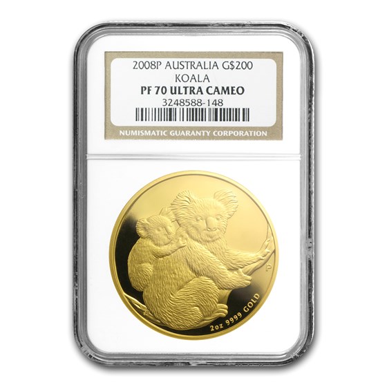 2008 Australia 2 oz Gold Koala PF-70 NGC 2008 Australia 2 oz Gold Koala PF-70 NGC