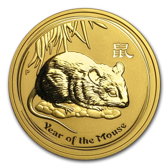 2008 Australia 2 oz Gold Lunar Mouse BU (Series II) 2008 Australia 2 oz Gold Lunar Mouse BU (Series II)