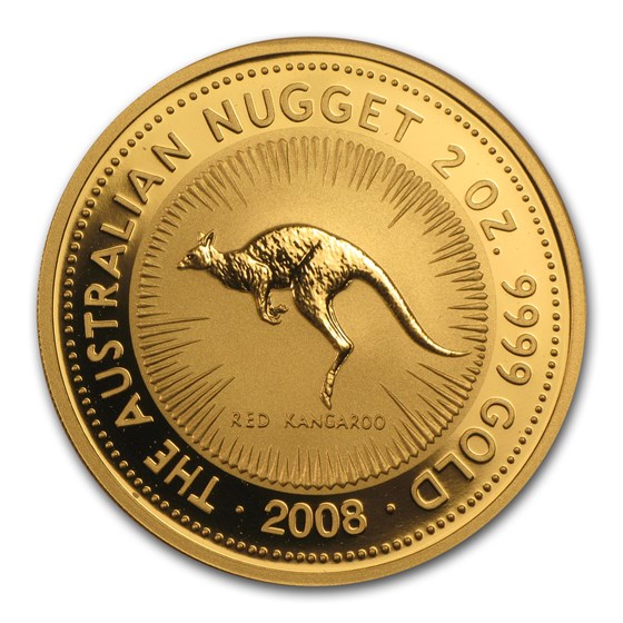 2008 Australia 2 oz Gold Nugget BU