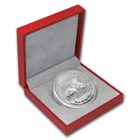 2008 Australia 2 oz Silver Mouse BU (Series II, w/Red box) 2008 Australia 2 oz Silver Mouse BU (Series II, w/Red box)