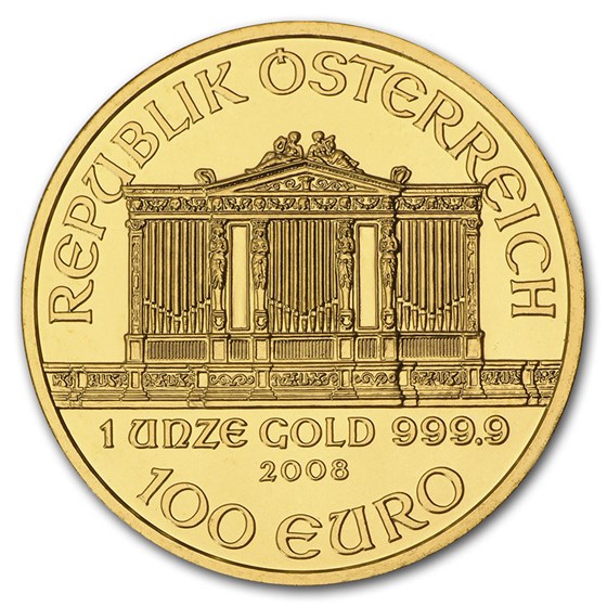 2008 Austria 1 oz Gold Philharmonic BU 2008 Austria 1 oz Gold Philharmonic BU