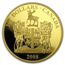 2008 Canada Proof Gold $300 Alberta Coat of Arms