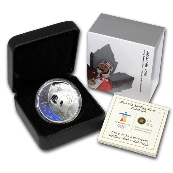 2008 Canada Silver $25 Olympic Bobsleigh (Hologram, w/Box & COA) 2008 Canada Silver $25 Olympic Bobsleigh (Hologram, w/Box & COA)