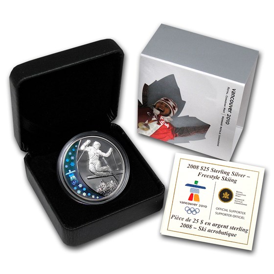 2008 Canada Silver $25 Olympic Skiing (Hologram, w/Box & COA) 2008 Canada Silver $25 Olympic Skiing (Hologram, w/Box & COA)