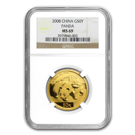 2008 China 1/10 oz Gold Panda MS-69 NGC 2008 China 1/10 oz Gold Panda MS-69 NGC