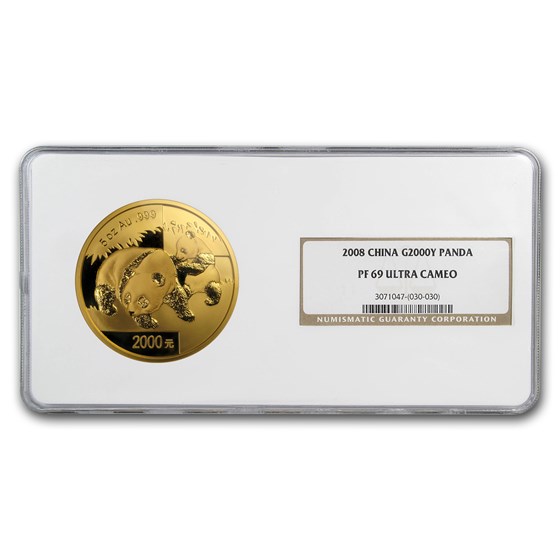2008 China 5 oz Proof Gold Panda 2000 Yuan PF-69 NGC 2008 China 5 oz Proof Gold Panda 2000 Yuan PF-69 NGC
