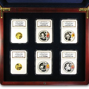 2008 China 6-Coin Gold & Silver Olympic Proof Set PF-69 NGC 2008 China 6-Coin Gold & Silver Olympic Proof Set PF-69 NGC