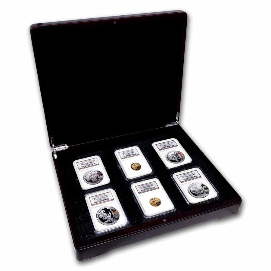 2008 China 6-Coin Gold & Silver Olympic Proof Set PF-70 NGC (II)