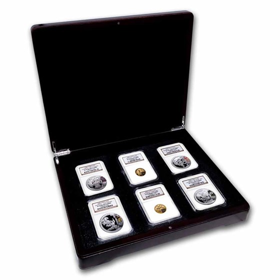 2008 China 6-Coin Gold & Silver Olympic Proof Set PF-70 NGC (II) 2008 China 6-Coin Gold & Silver Olympic Proof Set PF-70 NGC (II)