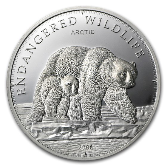 2008 Cook Islands Proof Silver $5 Endangered Wildlife Icebear 2008 Cook Islands Proof Silver $5 Endangered Wildlife Icebear