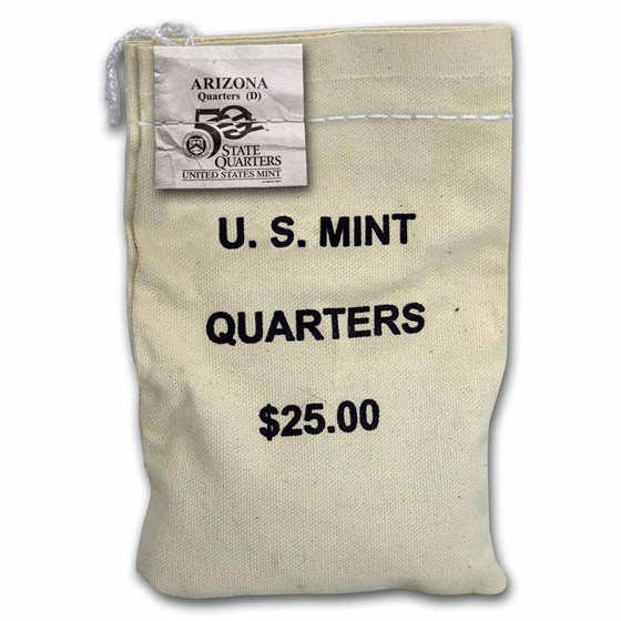 2008-D Arizona State Quarter $25 Sealed Mint Bag BU