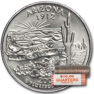 2008-D Arizona Statehood Quarter 40-Coin Roll BU 2008-D Arizona Statehood Quarter 40-Coin Roll BU