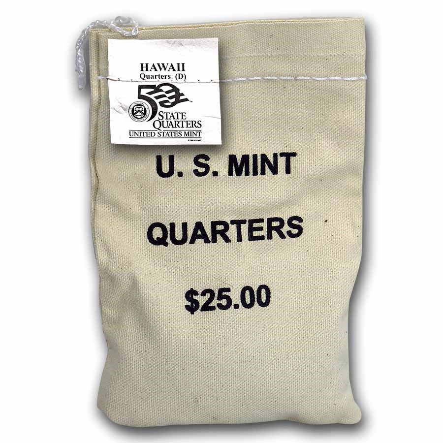 2008-D Hawaii State Quarter $25 Sealed Mint Bag BU