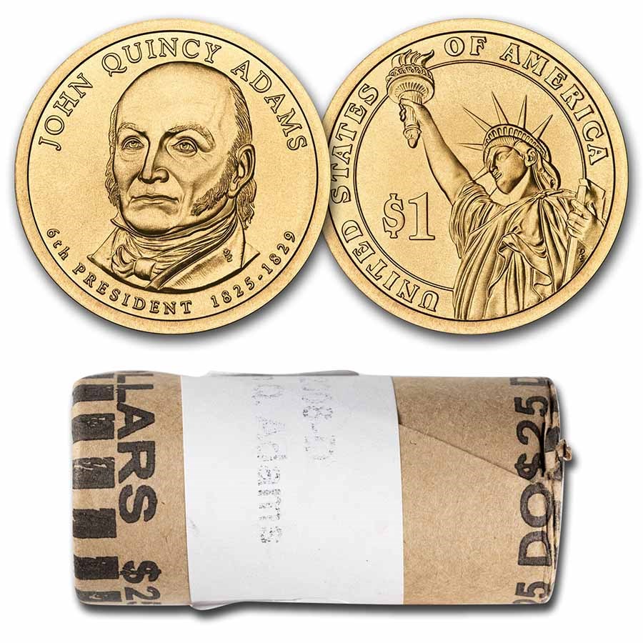 2008-D John Quincy Adams 25-Coin Presidential Dollar Roll
