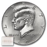 2008-D Kennedy Half Dollar 20-Coin Roll BU