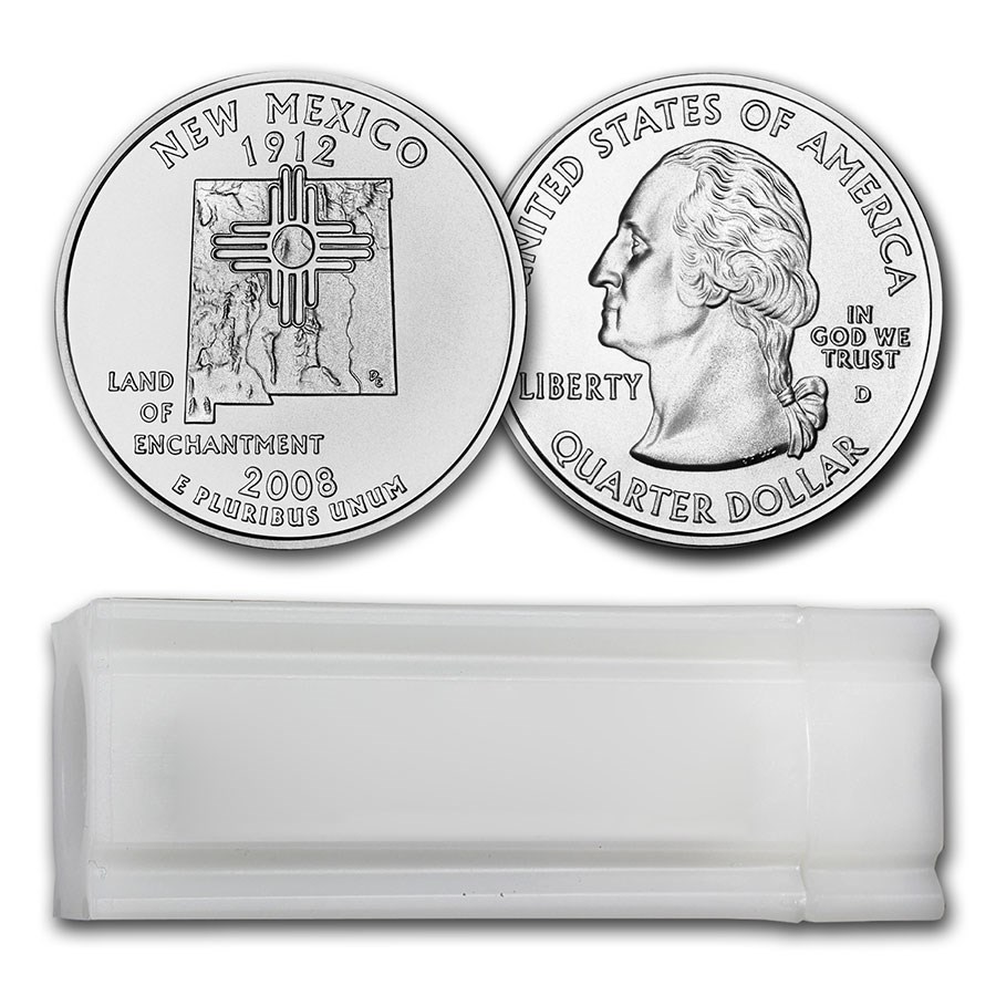 2008-D New Mexico Statehood Quarter 40-Coin Roll BU