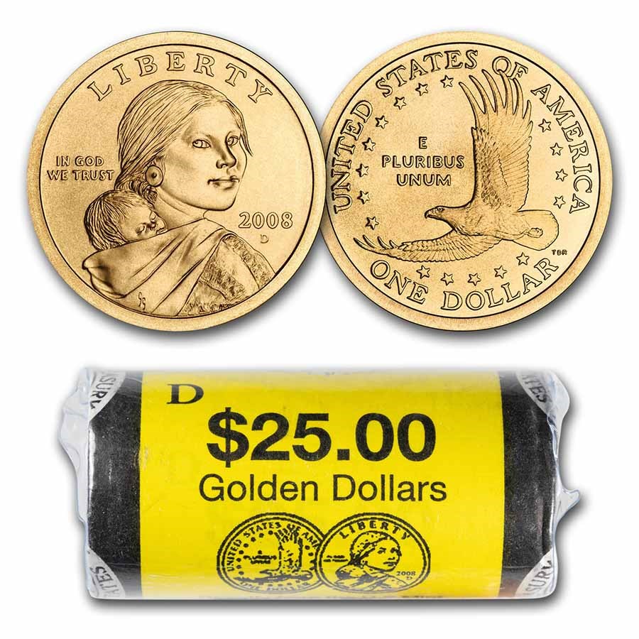 2008-D Sacagawea Dollar (25-Coin Mint Roll) BU