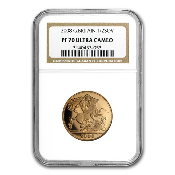 2008 Great Britain Gold 1/2 Sovereign PF-70 NGC 2008 Great Britain Gold 1/2 Sovereign PF-70 NGC
