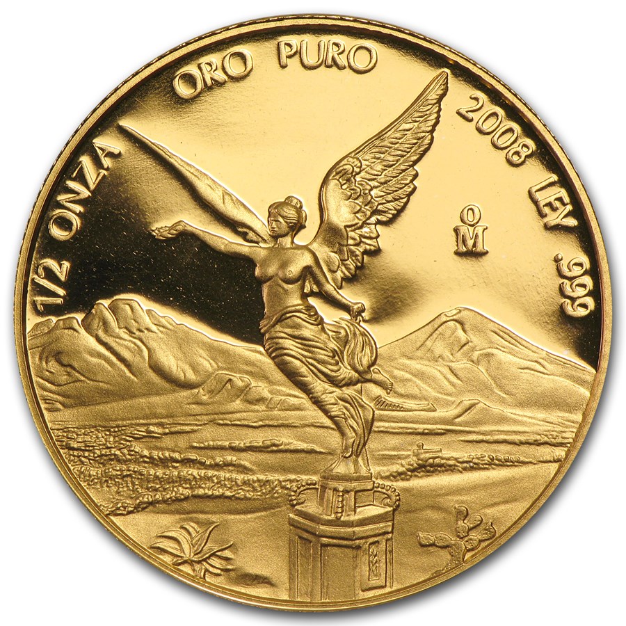 2008 Mexico 1/2 oz Proof Gold Libertad