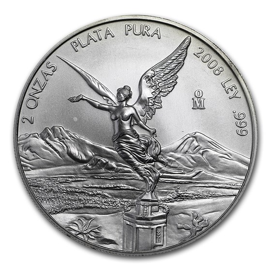 2008 Mexico 2 oz Silver Libertad BU 2008 Mexico 2 oz Silver Libertad BU