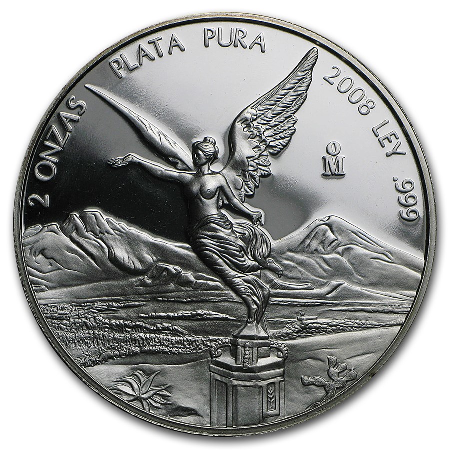 2008 Mexico 2 oz Silver Libertad Proof (In Capsule)