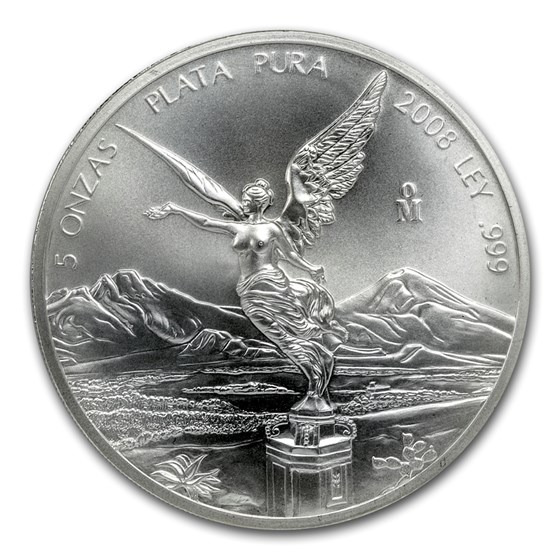 2008 Mexico 5 oz Silver Libertad BU 2008 Mexico 5 oz Silver Libertad BU