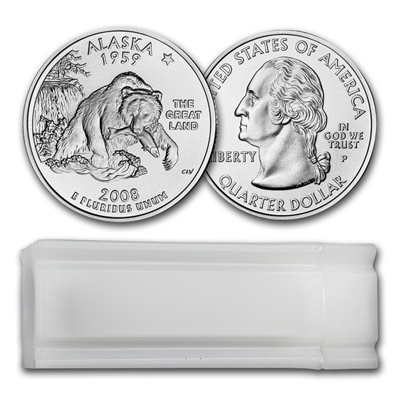 2008-P Alaska Statehood Quarter 40-Coin Roll BU