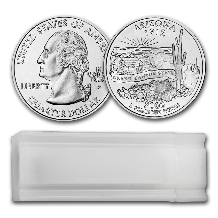 2008-P Arizona Statehood Quarter 40-Coin Roll BU