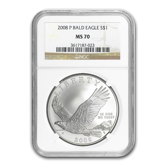 2008-P Bald Eagle $1 Silver Commem MS-70 NGC 2008-P Bald Eagle $1 Silver Commem MS-70 NGC