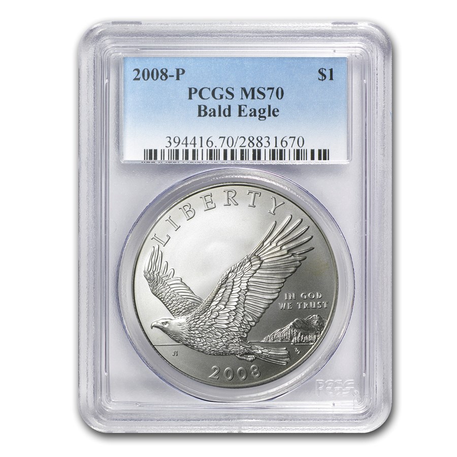 2008-P Bald Eagle $1 Silver Commem MS-70 PCGS