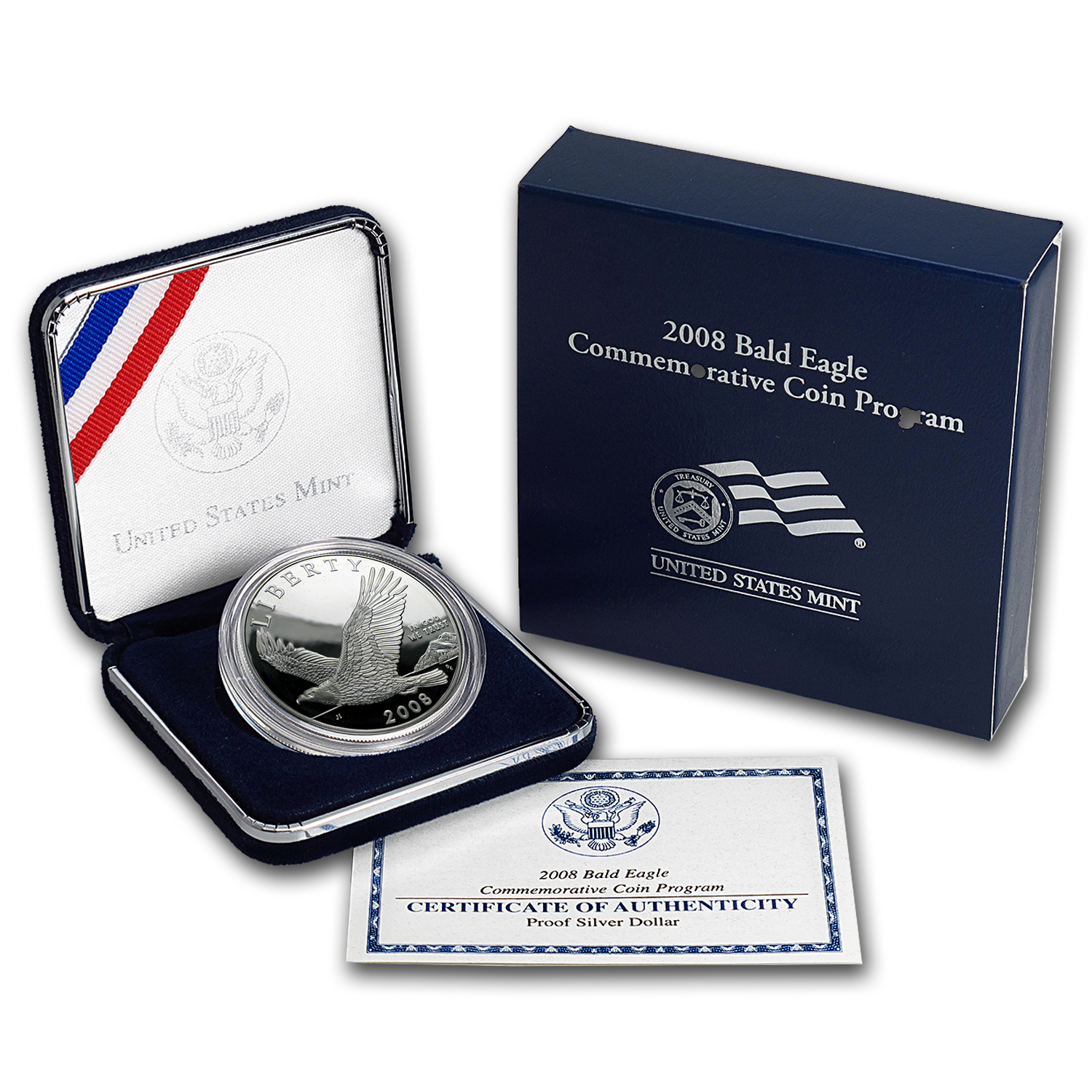 Buy 2008-P Bald Eagle $1 Silver Commem Proof (w/Box & COA) | APMEX