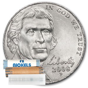 2008-P Jefferson Nickel 40-Coin Roll BU 2008-P Jefferson Nickel 40-Coin Roll BU
