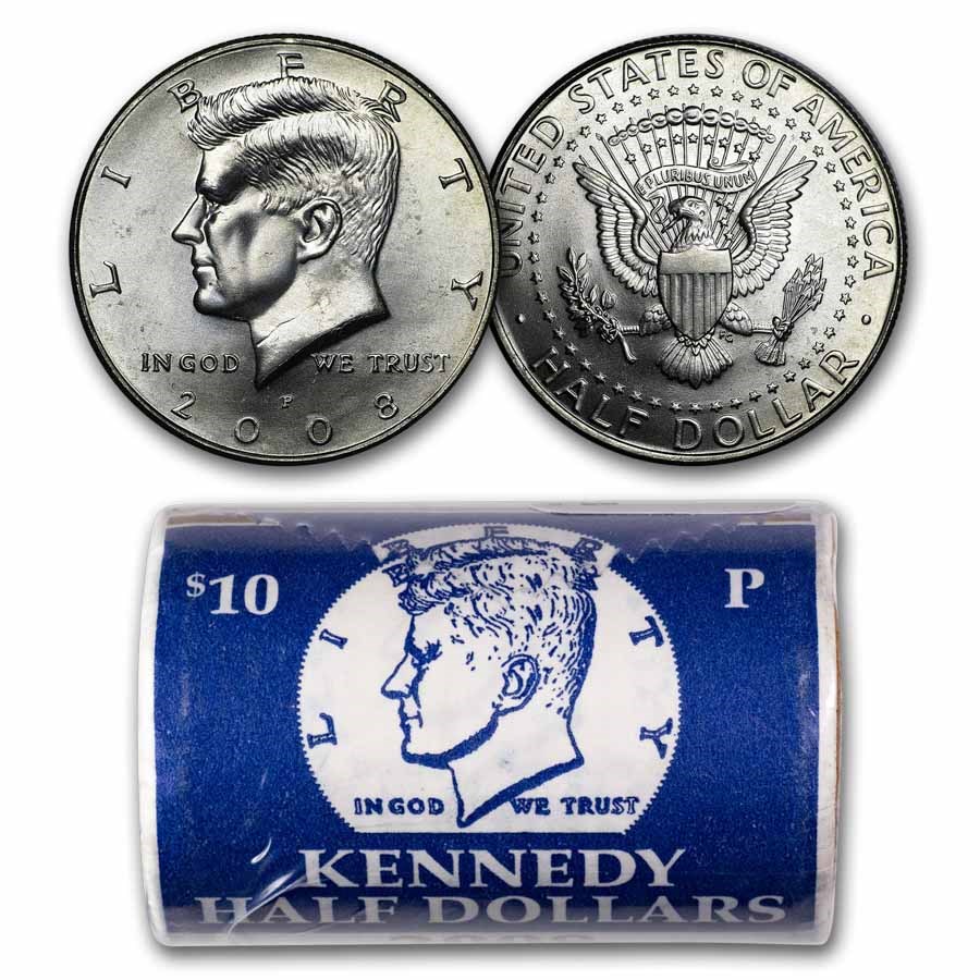 2008-P Kennedy Half Dollar 20-Coin Roll BU