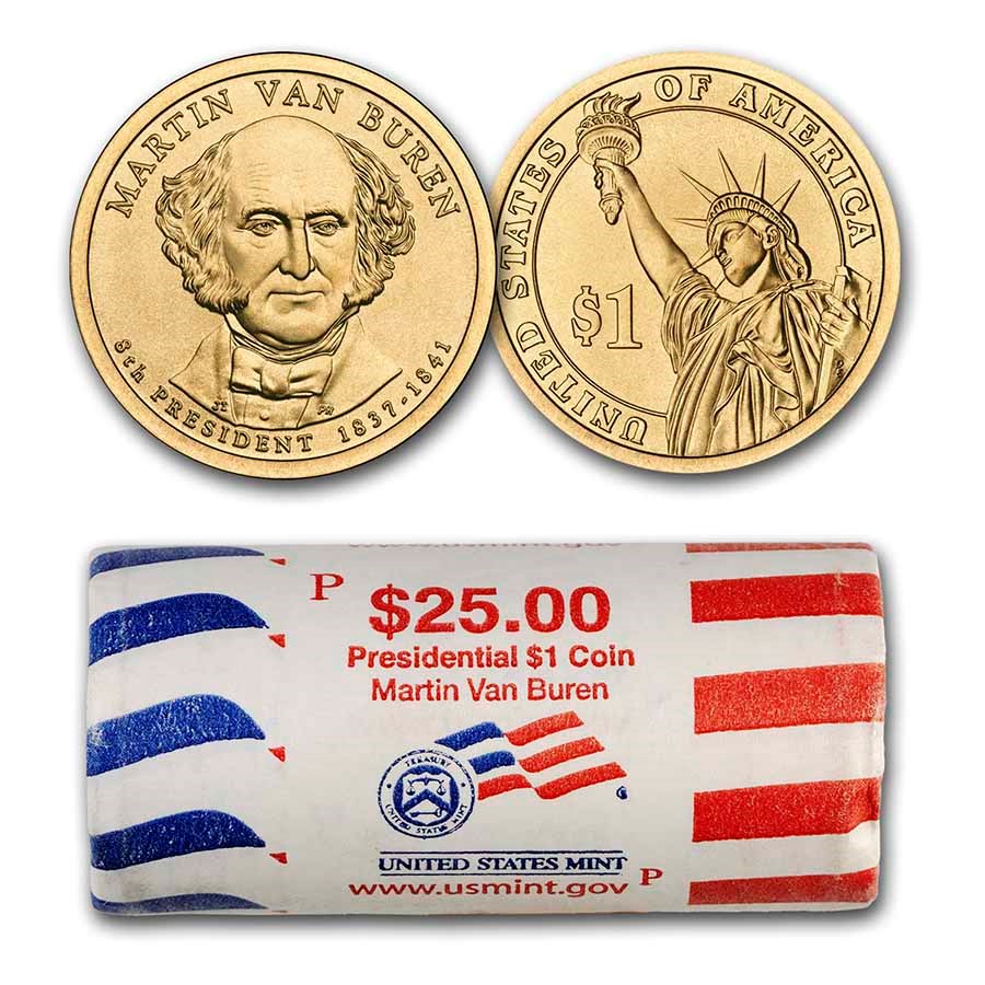 2008-P Martin Van Buren 25-Coin Presidential Dollar Roll