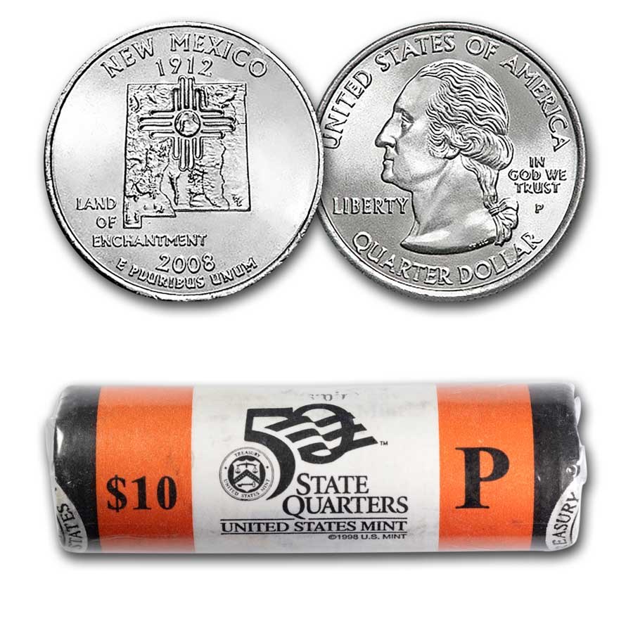 2008-P New Mexico Statehood Quarter 40-Coin Roll (Mint Wrapped)