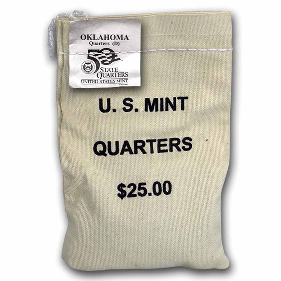 2008-P Oklahoma State Quarter $25 Sealed Mint Bag BU