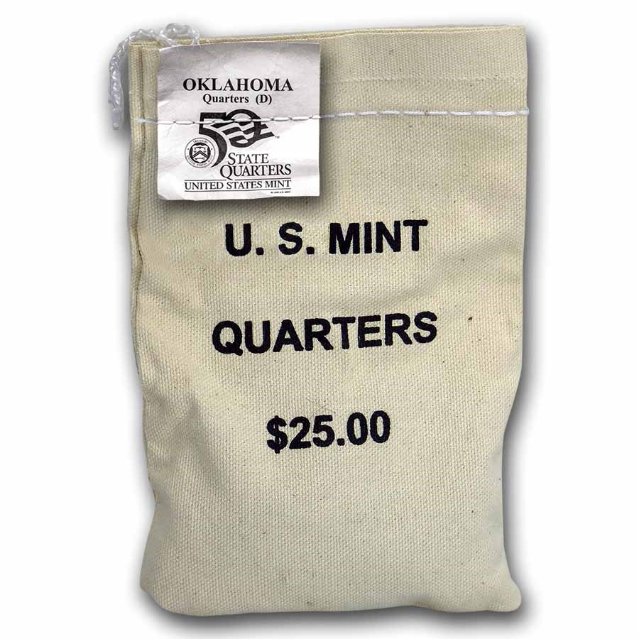 2008-P Oklahoma State Quarter $25 Sealed Mint Bag BU