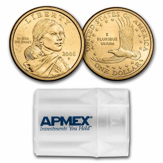 2008-P Sacagawea Dollar (25-Coin Mint Roll) BU 2008-P Sacagawea Dollar (25-Coin Mint Roll) BU