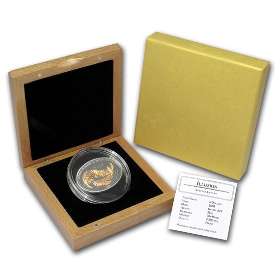 2008 Palau Proof Silver $5 Illusions Autumn Leaves 2008 Palau Proof Silver $5 Illusions Autumn Leaves