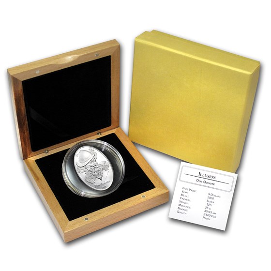 2008 Palau Proof Silver $5 Illusions Don Quixote 2008 Palau Proof Silver $5 Illusions Don Quixote
